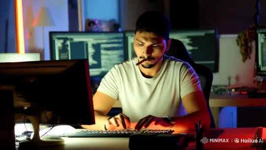 Cinematic Clip of a Programmer Turned Gunman – AI Generated Video | Hailuo AI