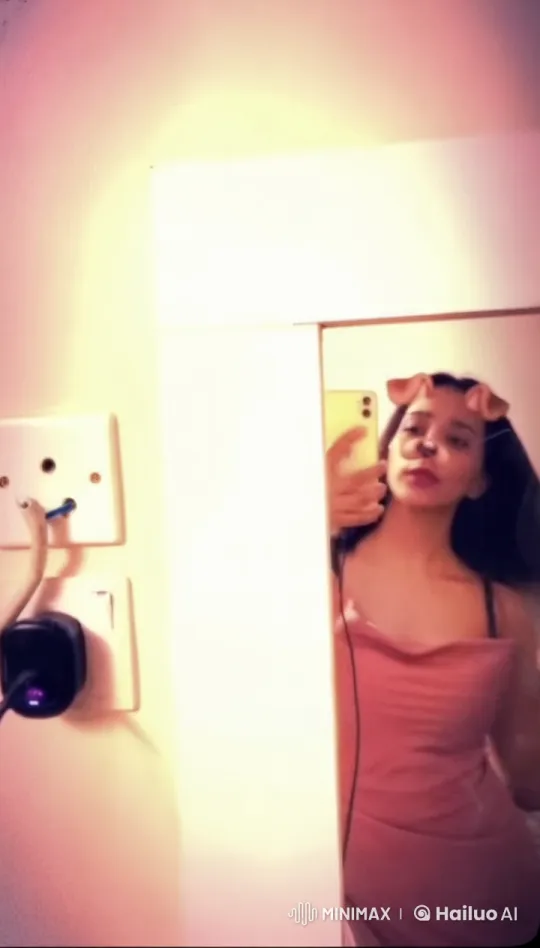 Indoor Mirror Selfie with Smoking in Cozy Setting – AI Generated Video | Hailuo AI