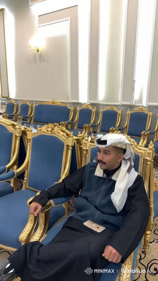 Traditional Man Relaxing in Luxury with Smartphone – AI Generated Video | Hailuo AI