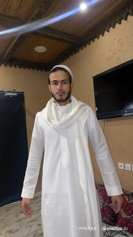 Man Smoking in Traditional Attire in Cozy Room – AI Generated Video | Hailuo AI