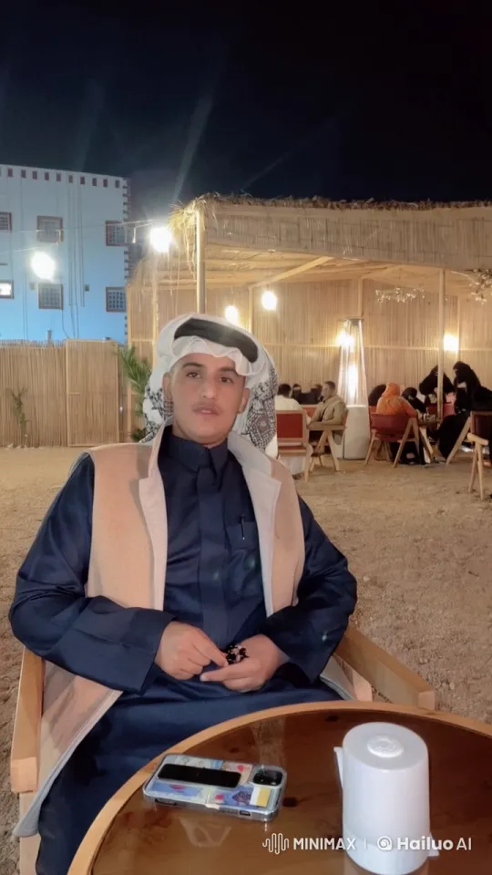 Traditional Man Smoking at Cozy Night Café – AI Generated Video | Hailuo AI