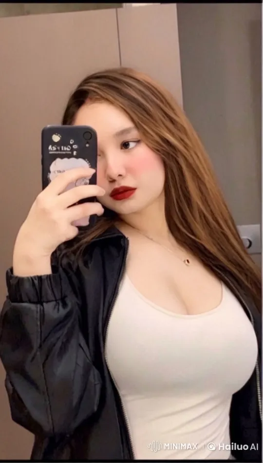 Young Woman Smoking, Taking Selfie in Mirror – AI Generated Video | Hailuo AI
