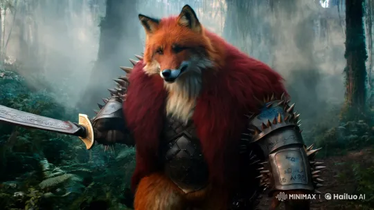 Colossal Fox Warrior in Enchanted Forest - Aesthetic Masterpiece – AI Generated Video | Hailuo AI