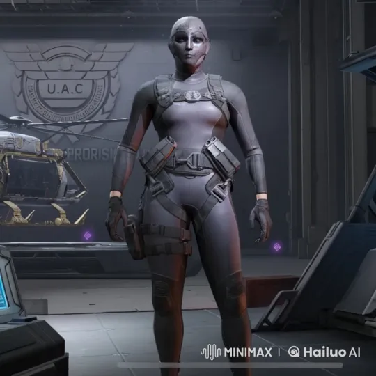 Tactical Operative in Futuristic U.A.C Command Center – AI Generated Video | Hailuo AI