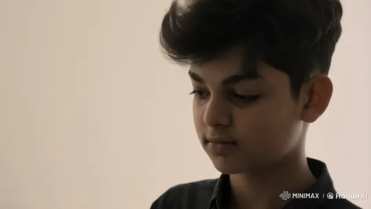 Young Man Reflects in Minimalist Room with Soft Lighting – AI Generated Video | Hailuo AI