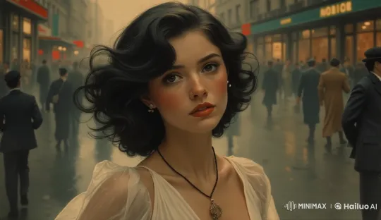 Vintage-Inspired Dance in Live2D with Nostalgic Cityscape – AI Generated Video | Hailuo AI