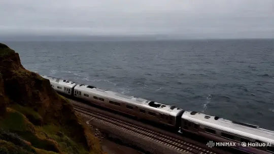Train Overwhelmed by Catastrophic Tidal Wave – AI Generated Video | Hailuo AI
