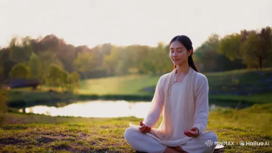 Tranquil Meditation in Nature's Embrace – AI Generated Video | Hailuo AI
