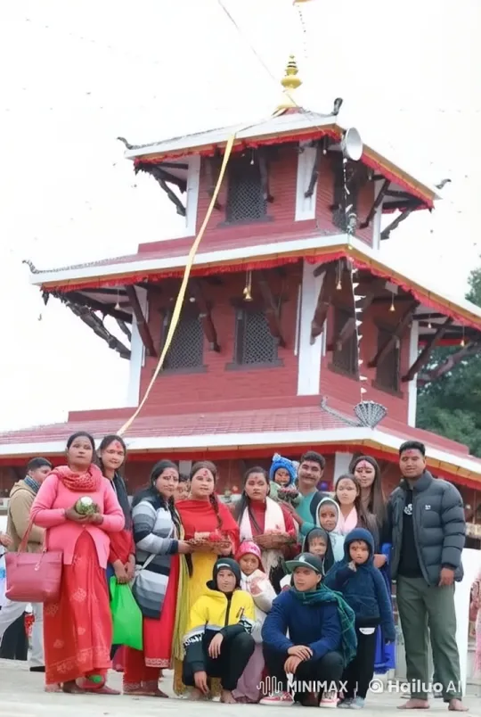 Live2D Animated Scene of People at a Pagoda Temple – AI Generated Video | Hailuo AI
