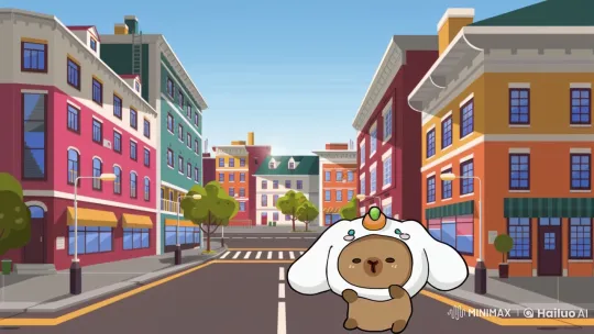 Calm Cityscape with Gentle Character – AI Generated Video | Hailuo AI
