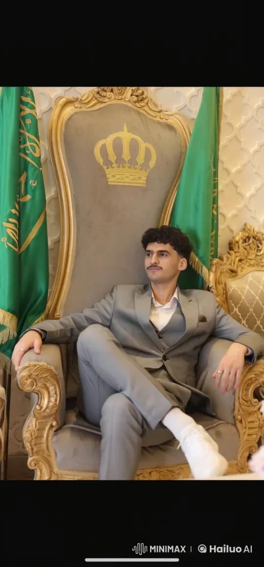 Man on Golden Throne Smokes in Sophisticated Setting – AI Generated Video | Hailuo AI