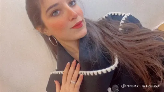 Woman Smoking Gracefully Against Plain Background – AI Generated Video | Hailuo AI