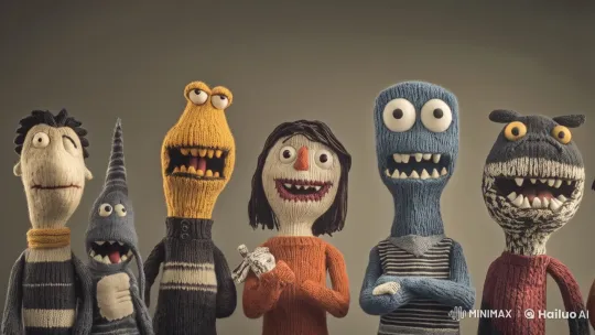 Animated Knitted Characters Sing and Dance in Live2D – AI Generated Video | Hailuo AI