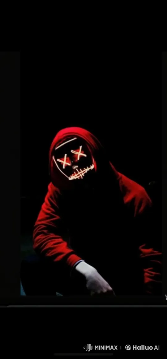 Mysterious Figure in Red Hoodie with Glowing Mask Captivates on Instagram – AI Generated Video | Hailuo AI