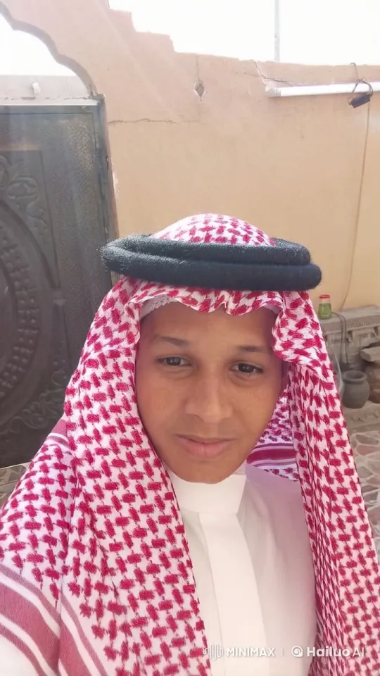 Traditional Attired Person Smoking in Courtyard – AI Generated Video | Hailuo AI