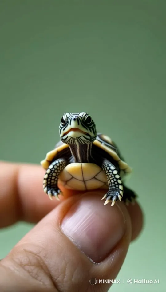 Close-up of a Slow-Moving Pocket-Sized Turtle – AI Generated Video | Hailuo AI