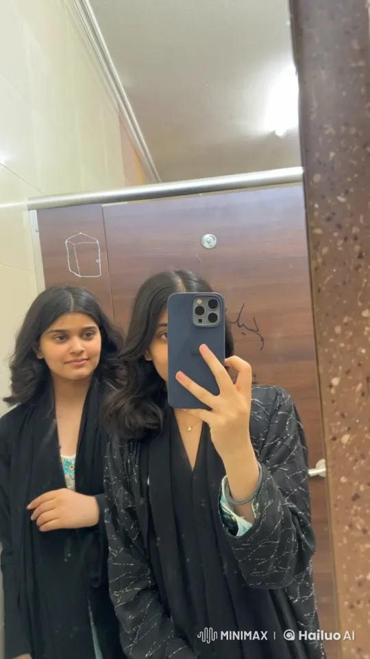 Young Women Smoking in Bathroom Mirror Selfie – AI Generated Video | Hailuo AI