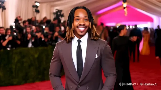 Met Gala: Well-Dressed Man on Red Carpet – AI Generated Video | Hailuo AI
