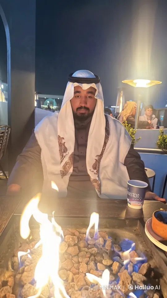 Outdoor Gathering with Fire Pit and Smoking Individual – AI Generated Video | Hailuo AI
