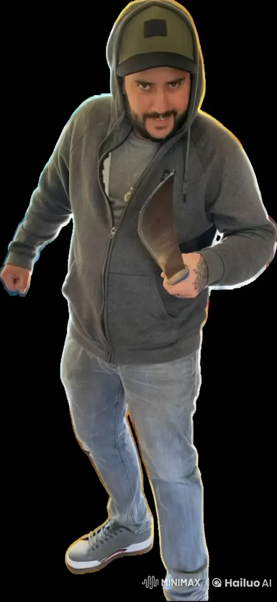 Mysterious Figure Prepares for Knife Combat in Dim Setting – AI Generated Video | Hailuo AI