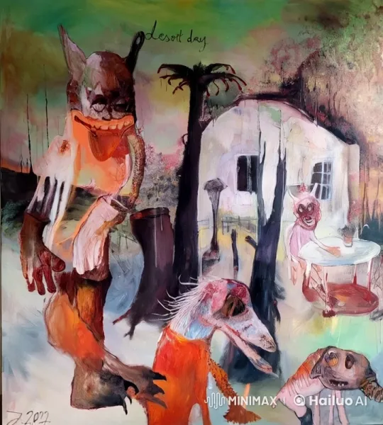 Surreal Animated Artwork: 'Desert Day' Creatures in Motion – AI Generated Video | Hailuo AI