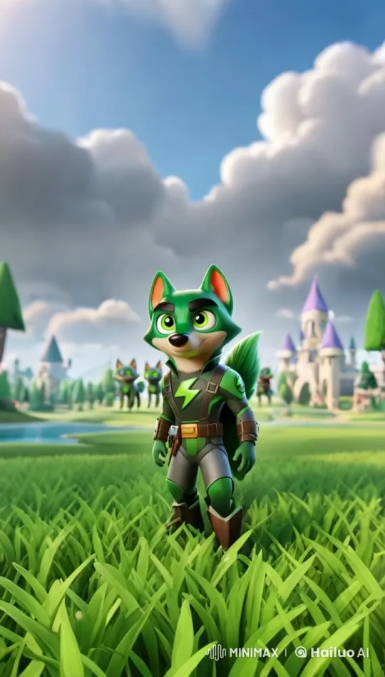 Animated Superhero Fox Waves Goodbye in Enchanted Forest – AI Generated Video | Hailuo AI