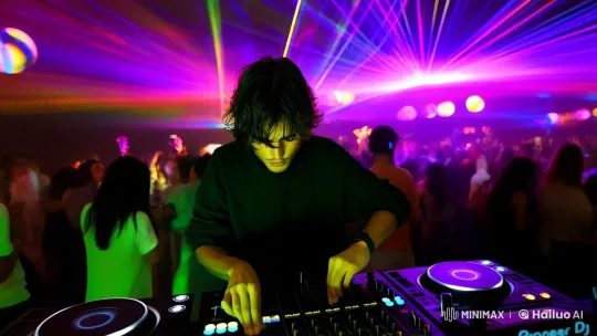 Vibrant Nightclub: DJ's Passion and Crowd's Energy – AI Generated Video | Hailuo AI
