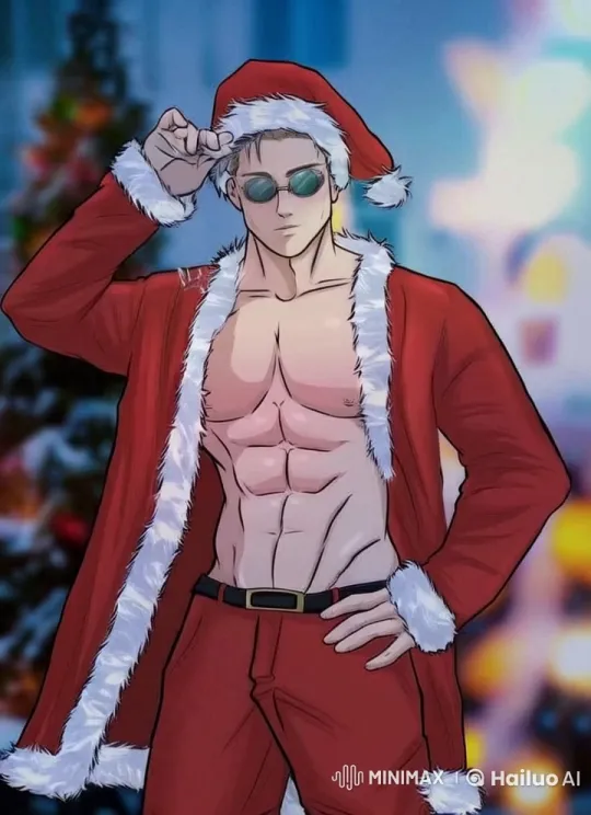 Muscular Santa Perform 'Water' Dance in Festive Setting – AI Generated Video | Hailuo AI