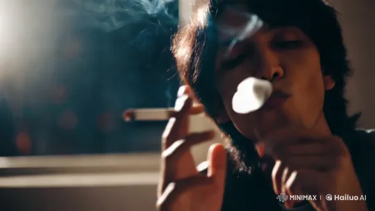 Contemplative Figure in Moody, Aesthetic Smoke-Filled Room – AI Generated Video | Hailuo AI