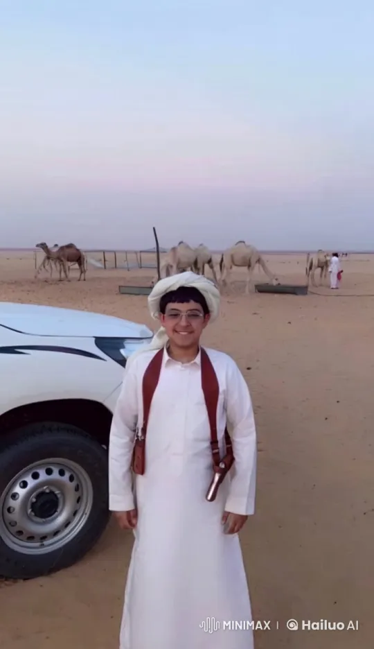 Young Man Smoking in Desert Dusk Landscape – AI Generated Video | Hailuo AI