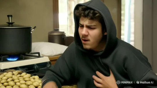 Young Man's Morning Disrupted by Family Conflict and Tragedy – AI Generated Video | Hailuo AI