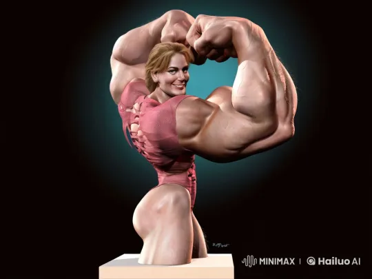 Bodybuilder Showcases Impressive Muscles in Spotlight – AI Generated Video | Hailuo AI