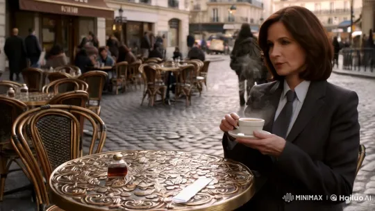 Scully Contemplates in Parisian Café Light – AI Generated Video | Hailuo AI