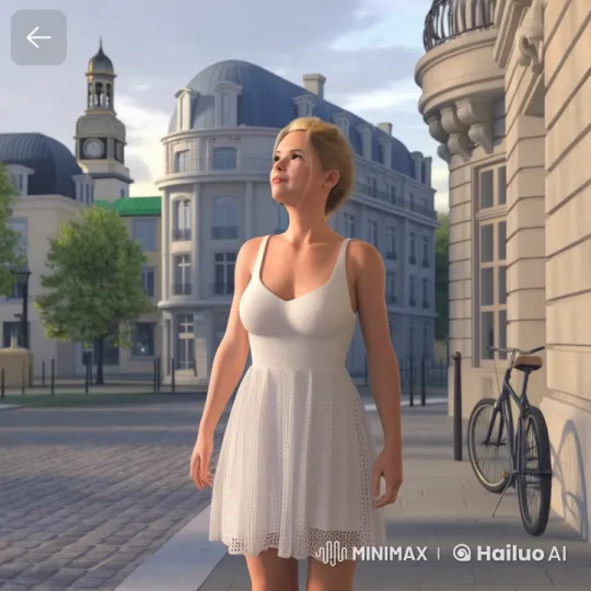 European Street Scene: Young Woman in Serene Live2D Animation – AI Generated Video | Hailuo AI