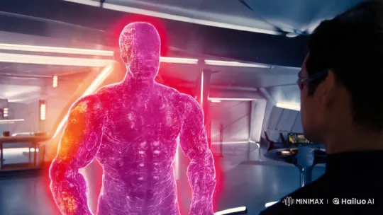 AI Transforms into Human-Like Figure in Futuristic Setting – AI Generated Video | Hailuo AI