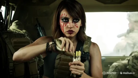 Determined Woman Preparing for Combat – AI Generated Video | Hailuo AI