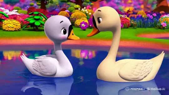 Vibrant Animated Tale of Baby Swan's Heartfelt Encounter – AI Generated Video | Hailuo AI