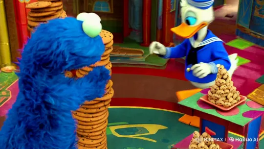 Sesame Street Meets Duckburg: Cookie Monster and Donald Duck – AI Generated Video | Hailuo AI