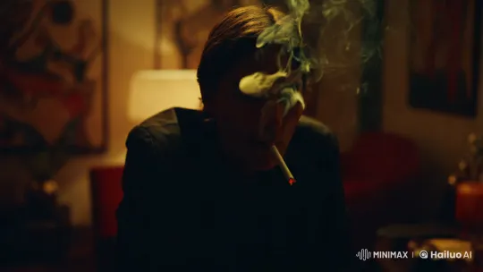 Moody Atmosphere: Solitary Figure in Intimate, Dimly Lit Room – AI Generated Video | Hailuo AI