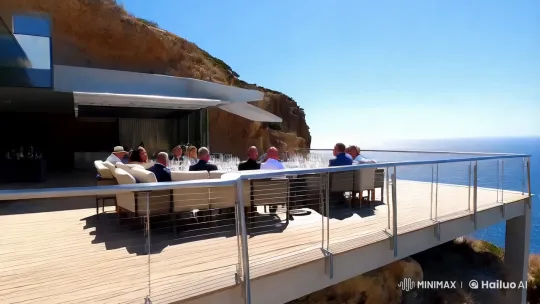 Rugged Cliff Terrace with Ocean Views and Minimalist Design – AI Generated Video | Hailuo AI