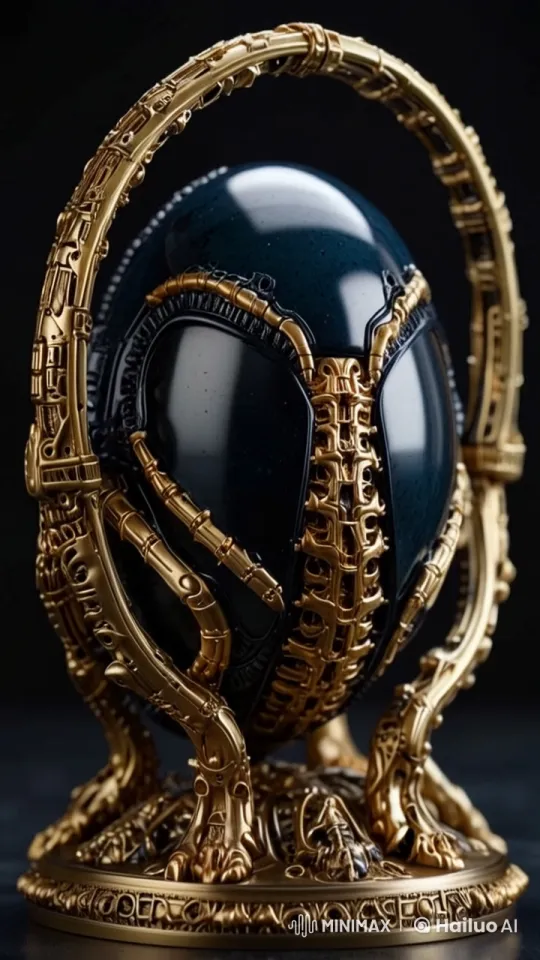 Fabergé Egg with Xenomorph Biomechanical Design – AI Generated Video | Hailuo AI