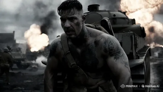 Heroic Soldier Carries Tank Amidst WWII Chaos – AI Generated Video | Hailuo AI