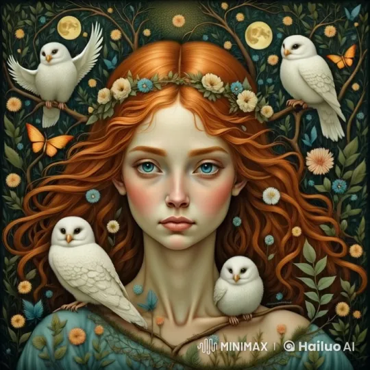 Mystical Forest Child with Owls and Butterflies – AI Generated Video | Hailuo AI