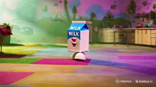 Milk Carton Embarks on Surreal Journey in Dreamlike Setting – AI Generated Video | Hailuo AI