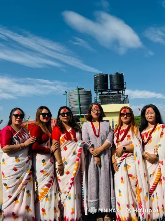 Traditional Saree-clad Women in Playful Fight and Joyful Run – AI Generated Video | Hailuo AI