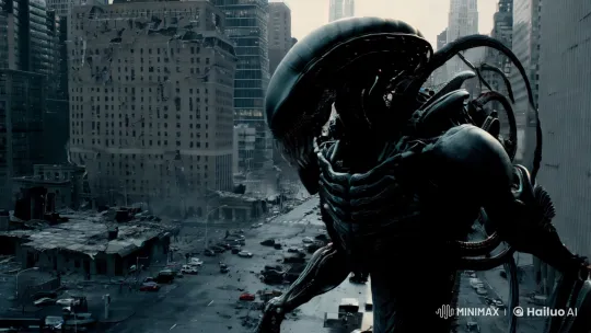 Xenomorph Dominates Ruined New York in Alien Hunt Scene – AI Generated Video | Hailuo AI