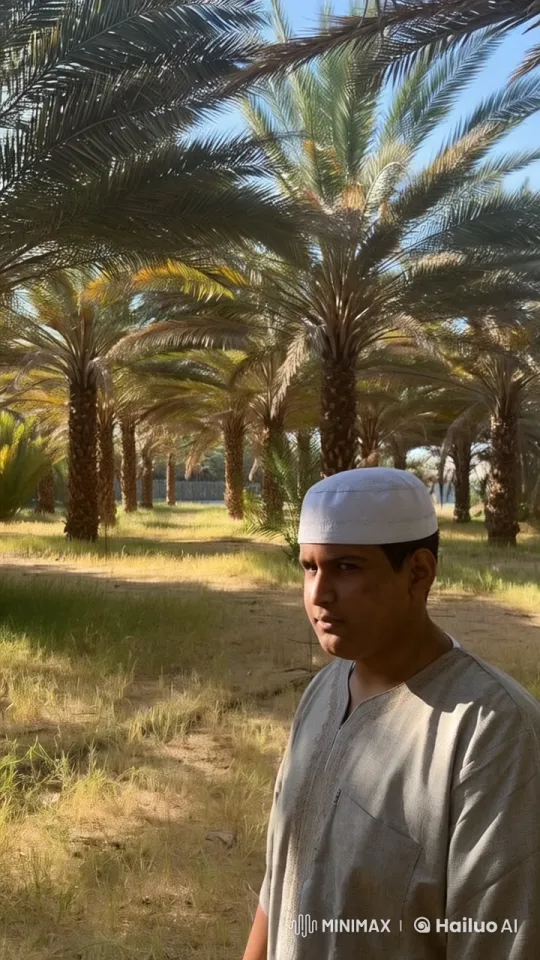 Man Smokes Amidst Swaying Palm Trees – AI Generated Video | Hailuo AI