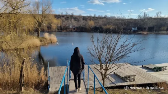 Girl and Orca Connect on Serene Lakeside – AI Generated Video | Hailuo AI