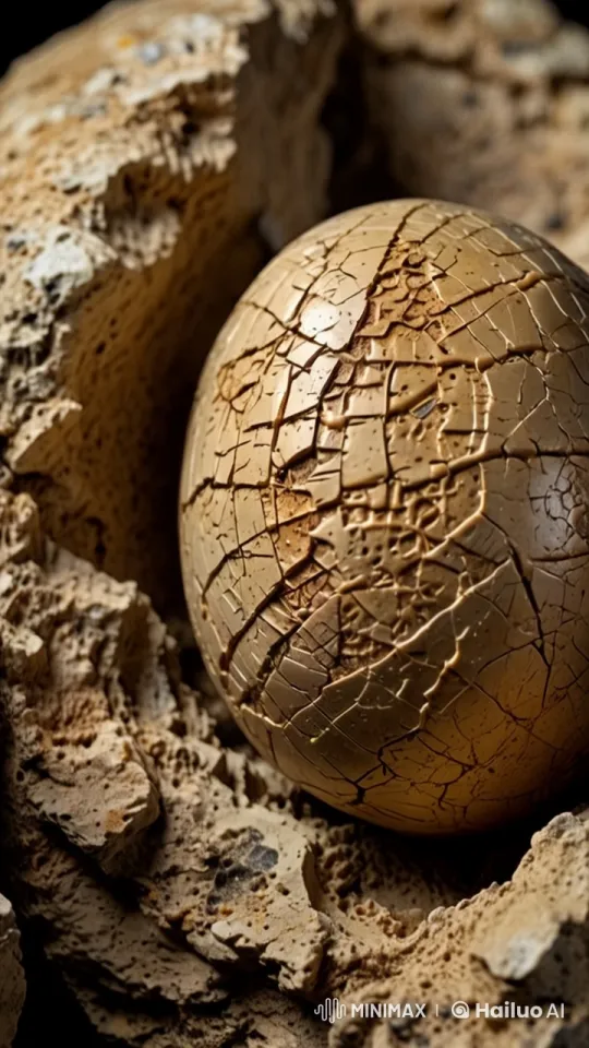 Fossilized Egg: Ancient Beauty in Close-Up Detail – AI Generated Video | Hailuo AI