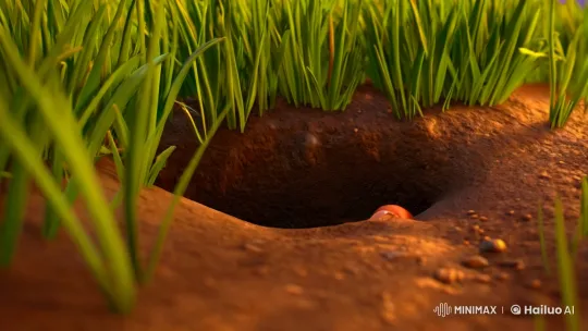 Worm Returns to Meadow as Children Wave Goodbye – AI Generated Video | Hailuo AI